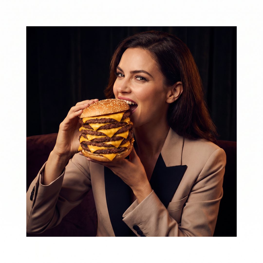 The Standard Set, Every Model, Woman eating it