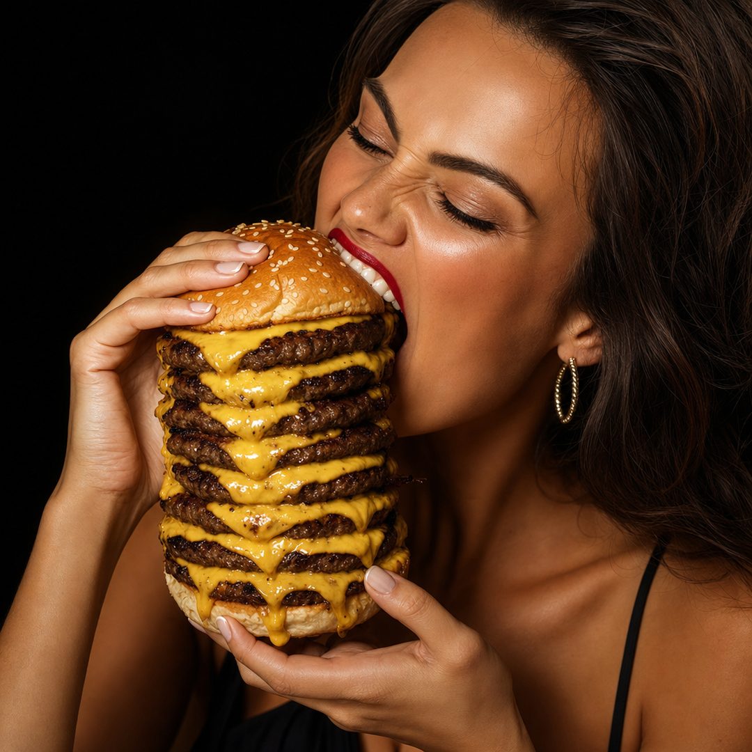 The Standard Set, Every Model, Woman eating it