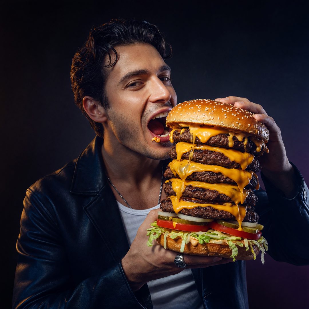 The Standard Set, Every Model, Man eating it