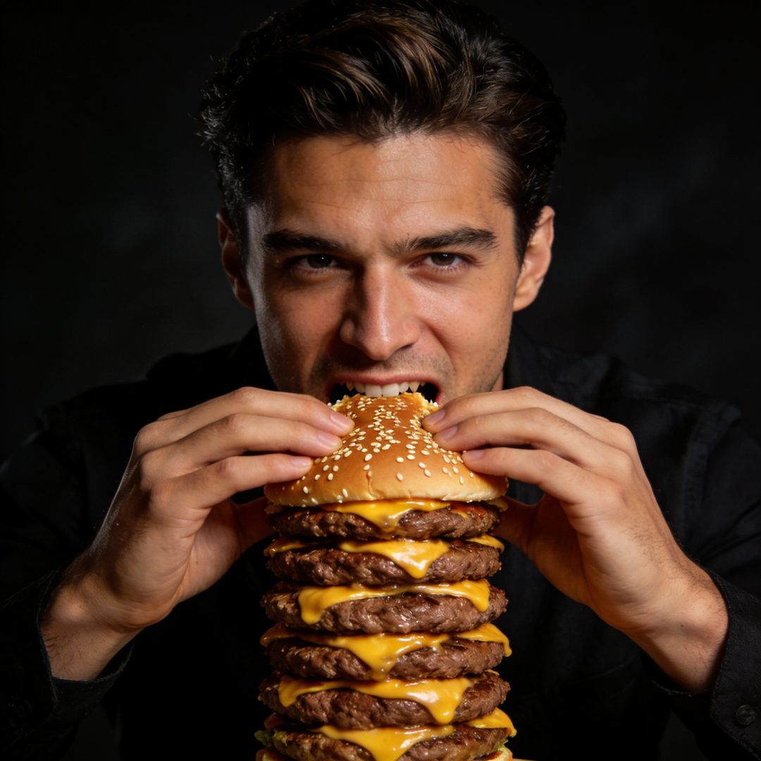 The Standard Set, Every Model, Man eating it