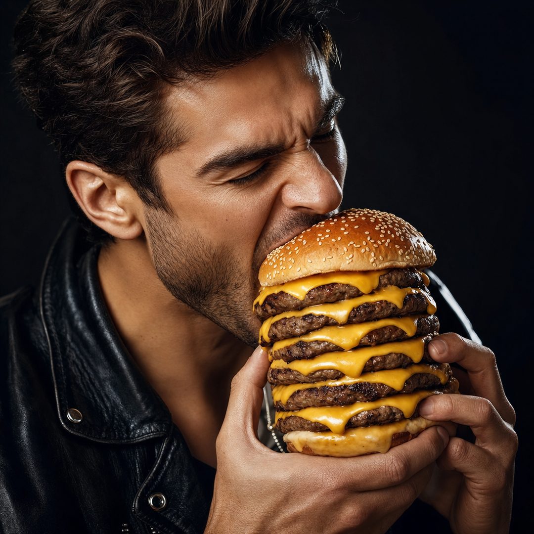 The Standard Set, Every Model, Man eating it